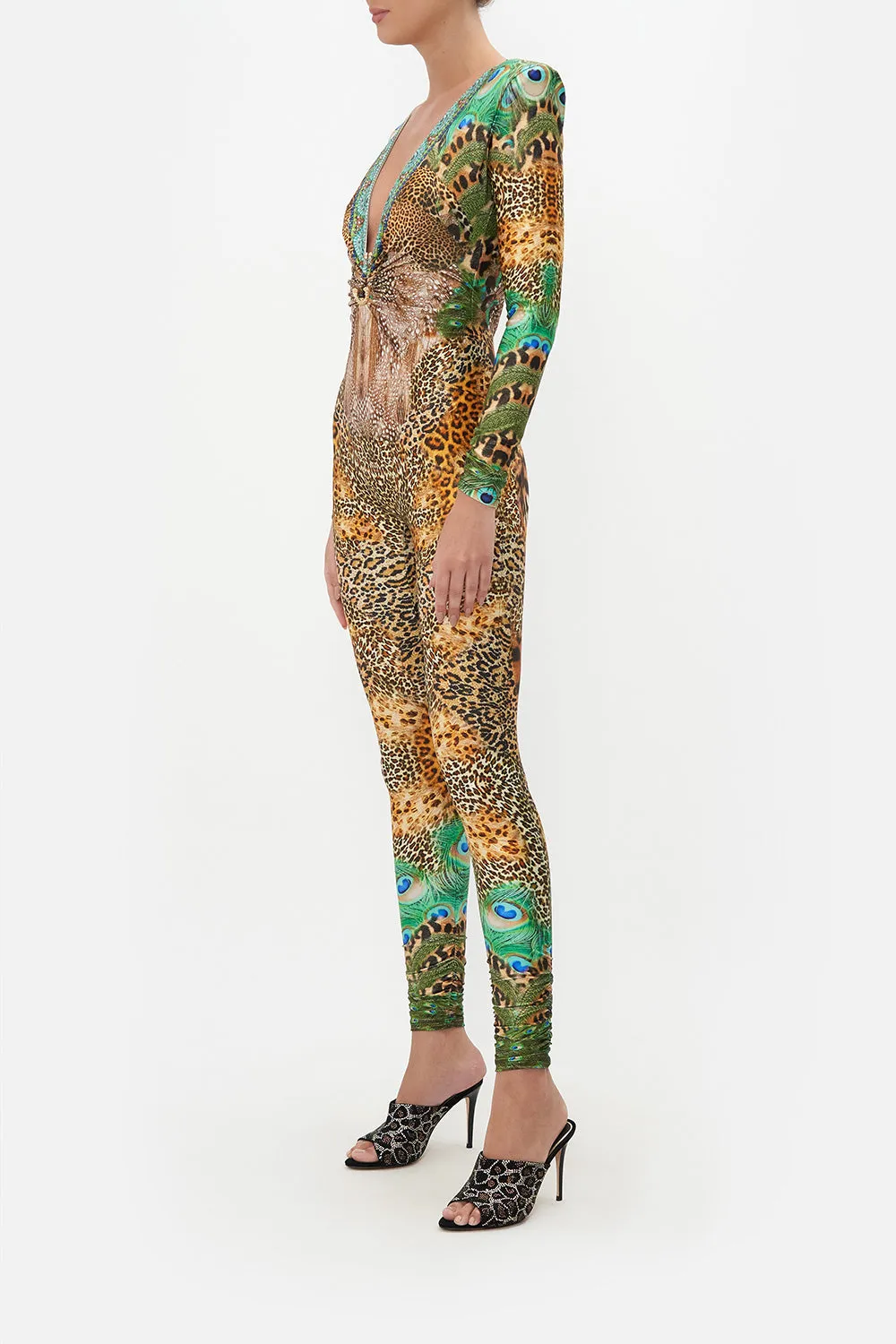 PLUNGE FRONT CATSUIT WITH RING SURREALIST XANADU sold by Camilla product image thumbnail 4