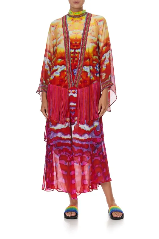 ROBE WITH DOUBLE LAYERED HEM BANSHEE BECKONS sold by Camilla