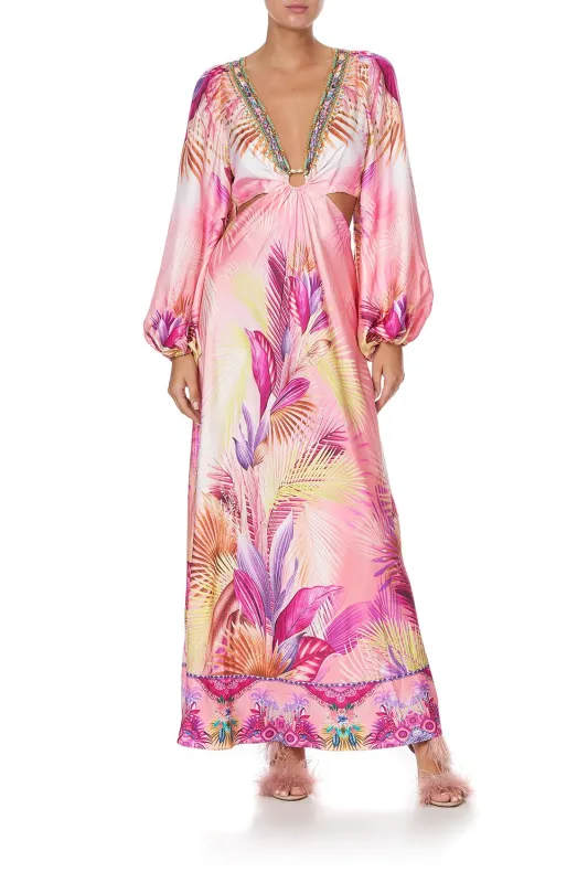 U-RING CUT OUT DRESS SOUTH BEACH SUNRISE made by Camilla