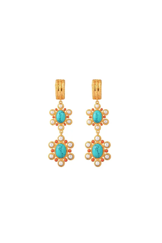 TORQUOISE MADEMOISELLE EARRINGS MULTI sold by Camilla