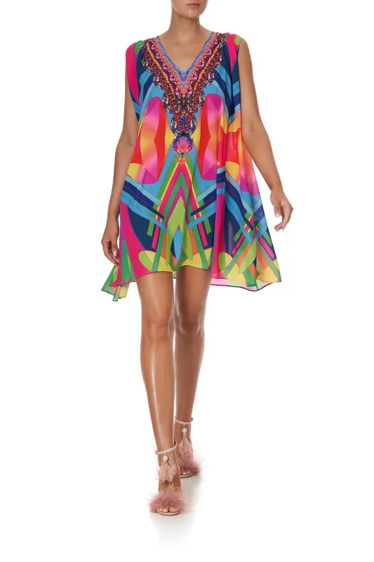 V NECK KAFTAN MULTI made by Camilla