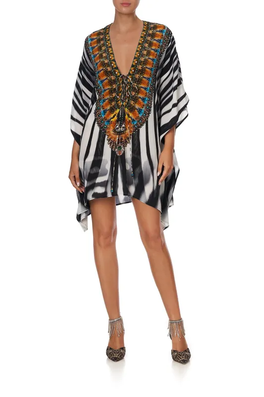SHORT LACE UP KAFTAN ANIMALIA made by Camilla
