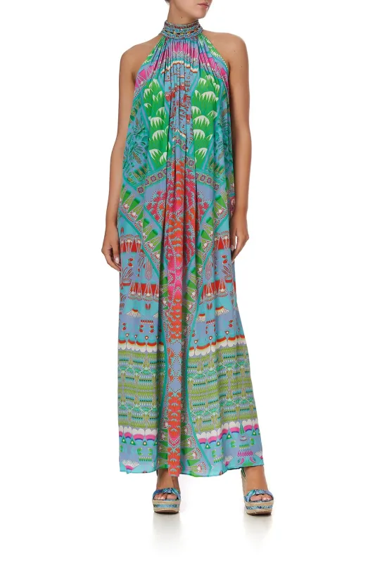 HIGH NECK LONG DRESS AMULET made by Camilla