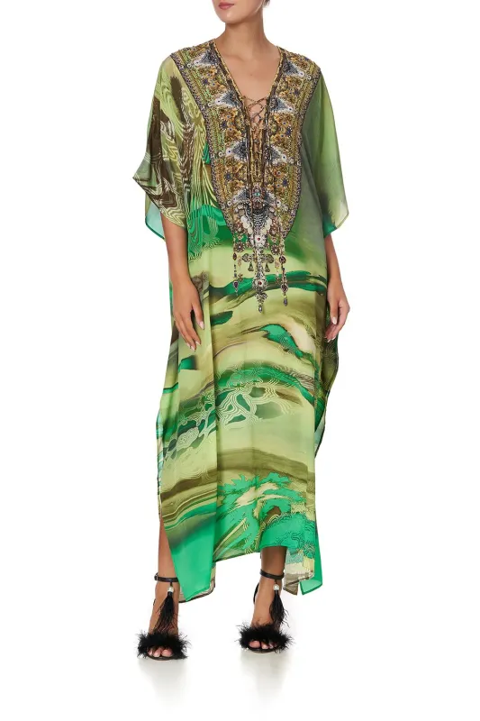 V NECK SPLIT KAFTAN MULTI made by Camilla