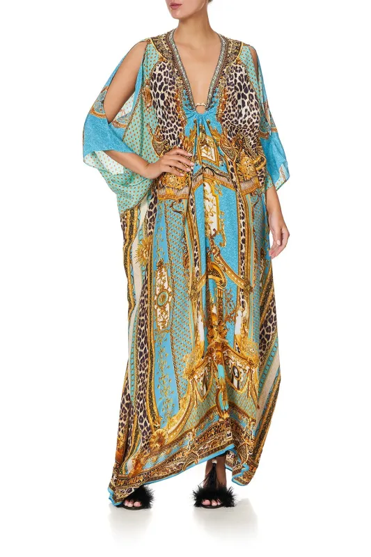 SPLIT SLEEVE KAFTAN WITH HARDWARE DRIPPING IN DECADENCE made by Camilla