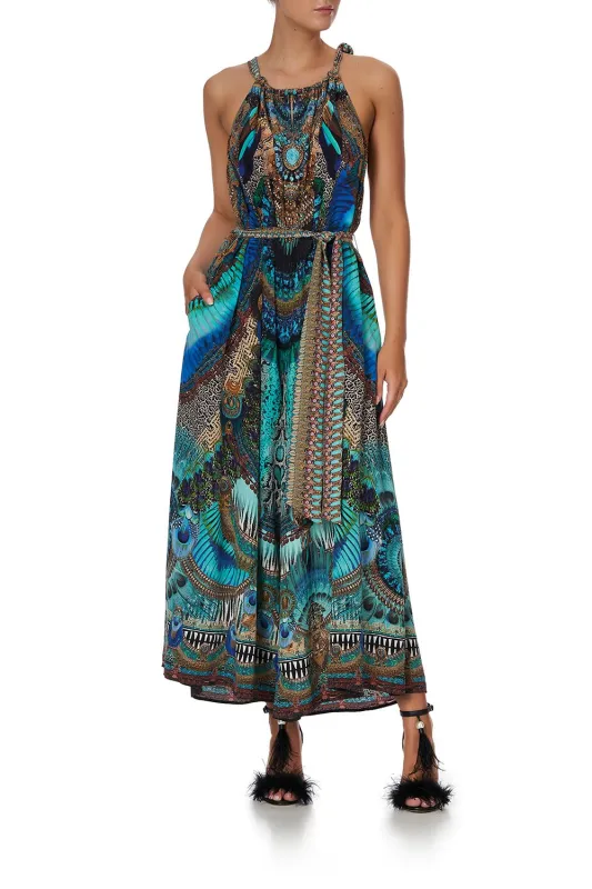 DRAWSTRING NECK JUMPSUIT TEMPLE TEMPTRESS made by Camilla