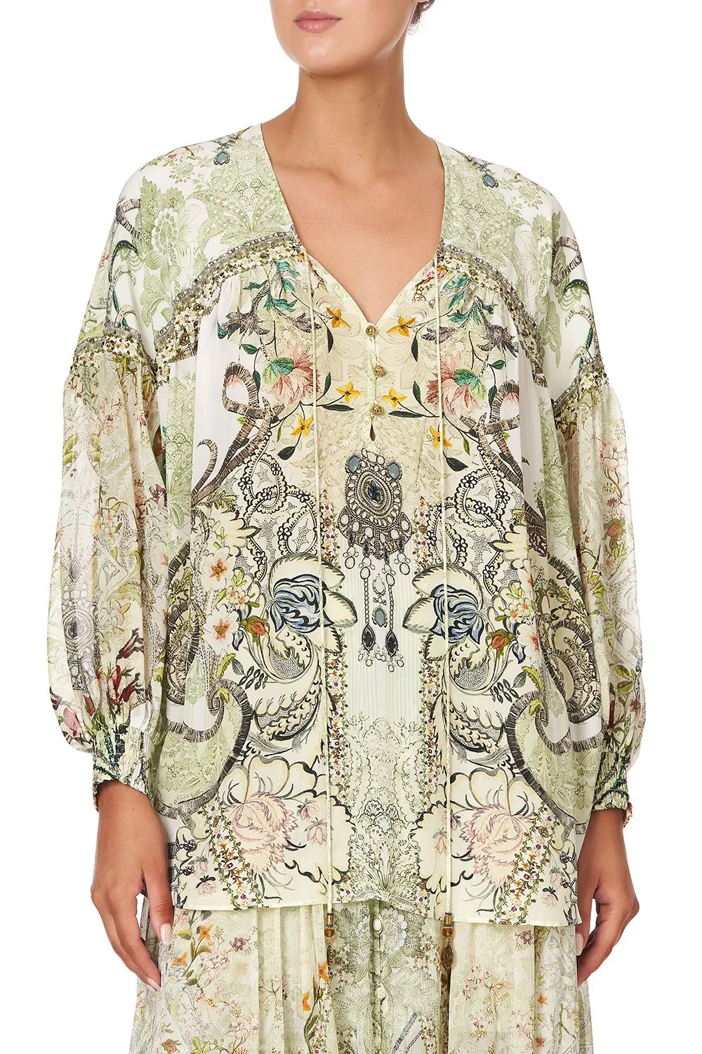 BLOUSON BLOUSE WITH NECK TIE BRICK LANE BEAUTY sold by Camilla product image thumbnail 5