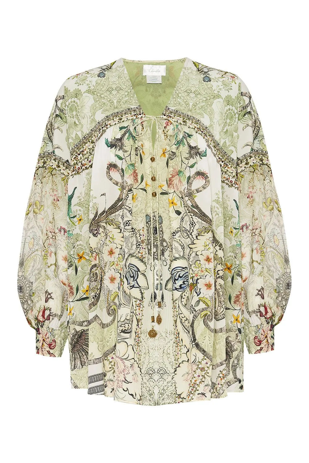 BLOUSON BLOUSE WITH NECK TIE BRICK LANE BEAUTY sold by Camilla product image thumbnail 3