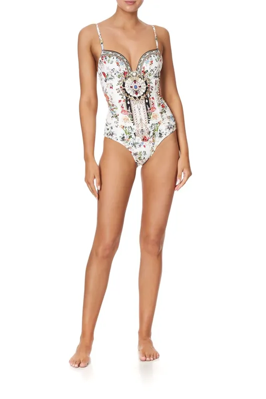 MOULDED ONE PIECE WITH ROUCHING SHAKESPEARES GARDEN made by Camilla