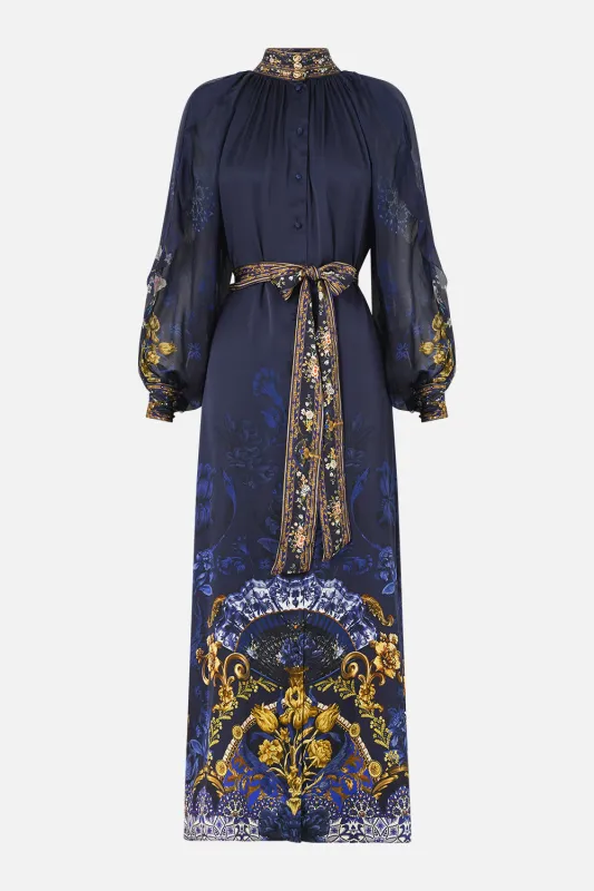 RELAXED SHIRT DRESS WITH FRILL SLEEVE DETAIL NOTES FROM THE BLUE ROOM made by Camilla