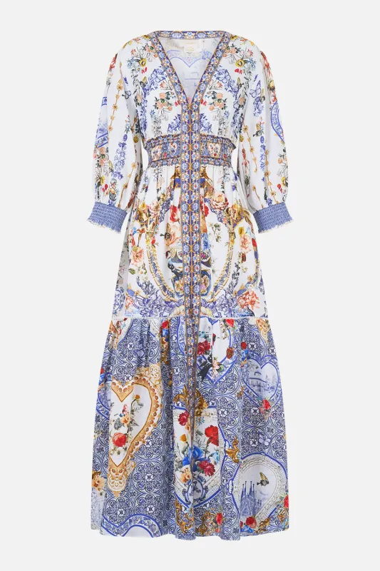 SHIRRED WAISTBAND LONG DRESS THE POTTERY PARLOUR made by Camilla