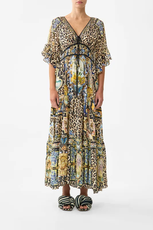 RUFFLE SLEEVE LONG DRESS SEVILLIAN STYLE made by Camilla