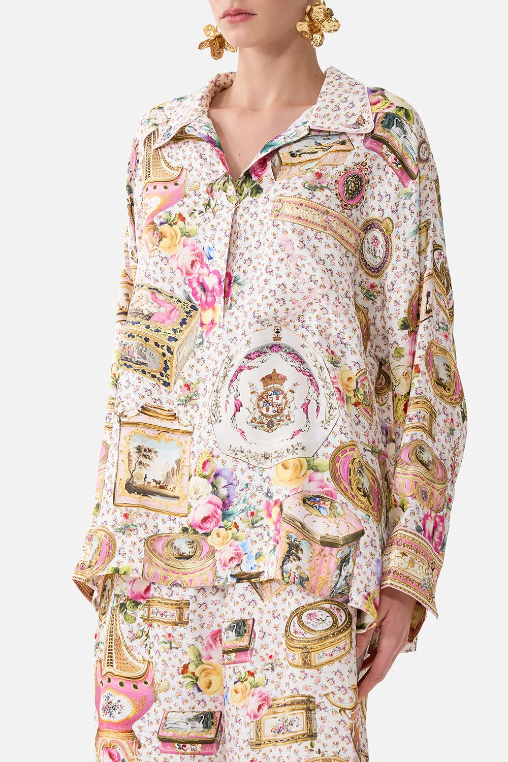 RELAXED COLLARED SHIRT WITH POCKET IN THE HEART OF ART sold by Camilla product image thumbnail 5