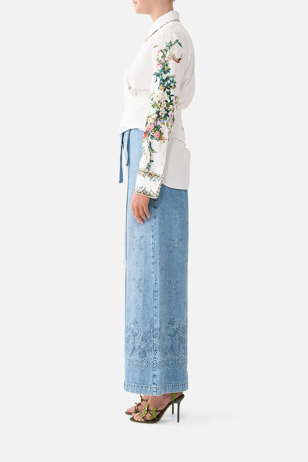 WIDE LEG BELTED JEAN DENIM sold by Camilla product image thumbnail 4