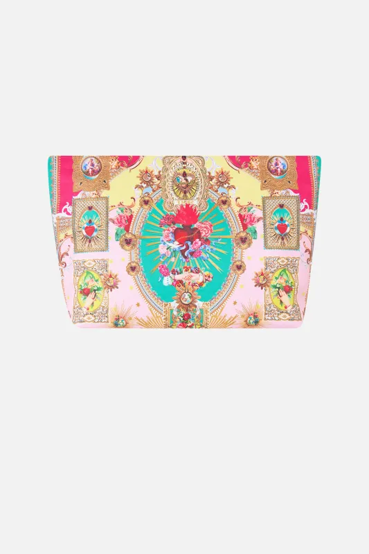 LARGE MAKEUP CLUTCH PAINTED PRAYERS made by Camilla