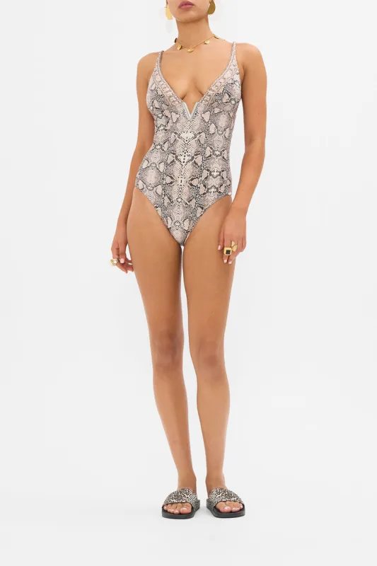 HIGH TRI ONE PIECE WITH FRONT TRIM LOOKING GLASS HOUSES sold by Camilla