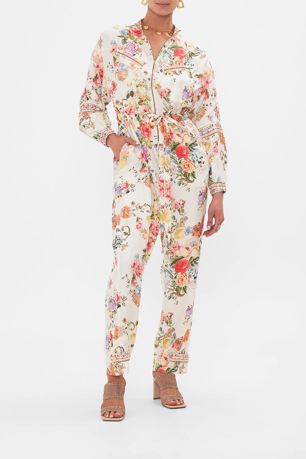 PANELLED DRAWSTRING ZIP JUMPSUIT SEW YESTERDAY sold by Camilla