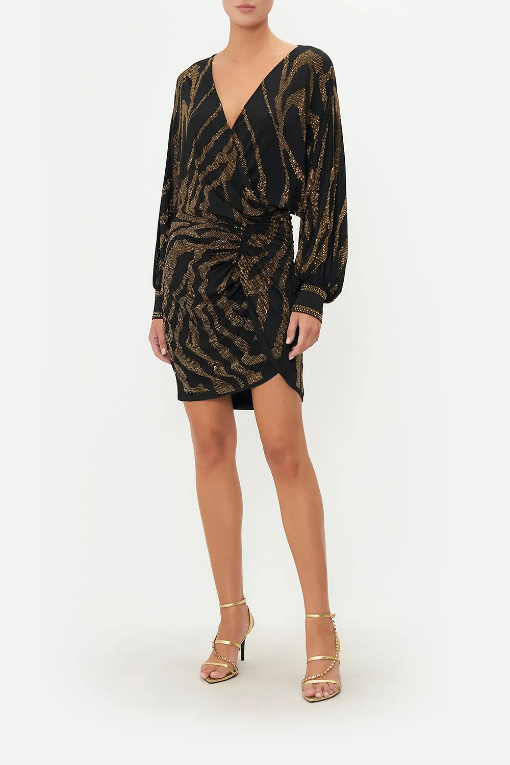 GATHERED MINI JERSEY DRESS TAME MY TIGER sold by Camilla