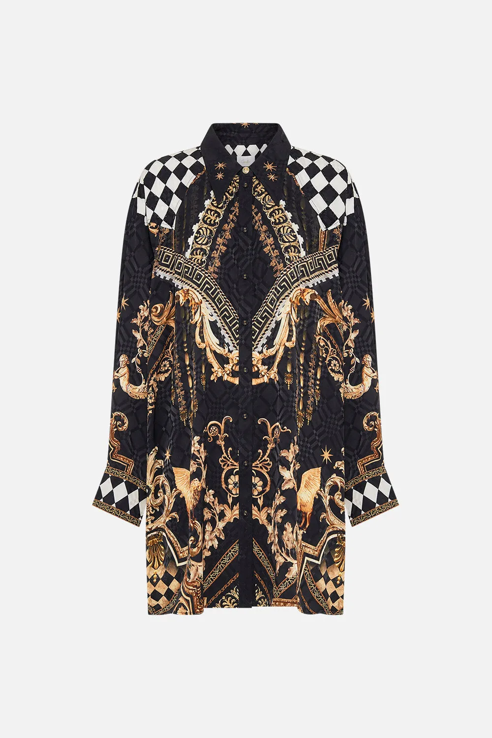 LONG LINE SHIRT WITH YOKE AND BUTTON DETAIL DUOMO DYNASTY sold by Camilla product image thumbnail 3