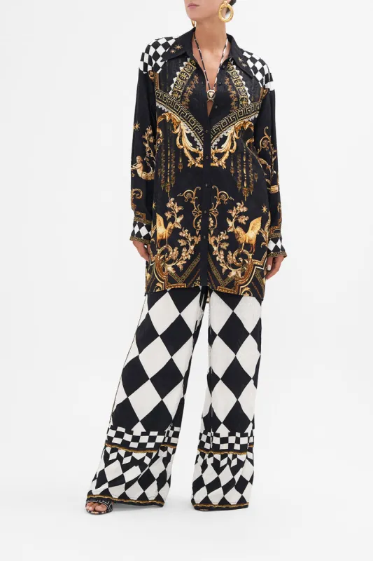 LONG LINE SHIRT WITH YOKE AND BUTTON DETAIL DUOMO DYNASTY sold by Camilla