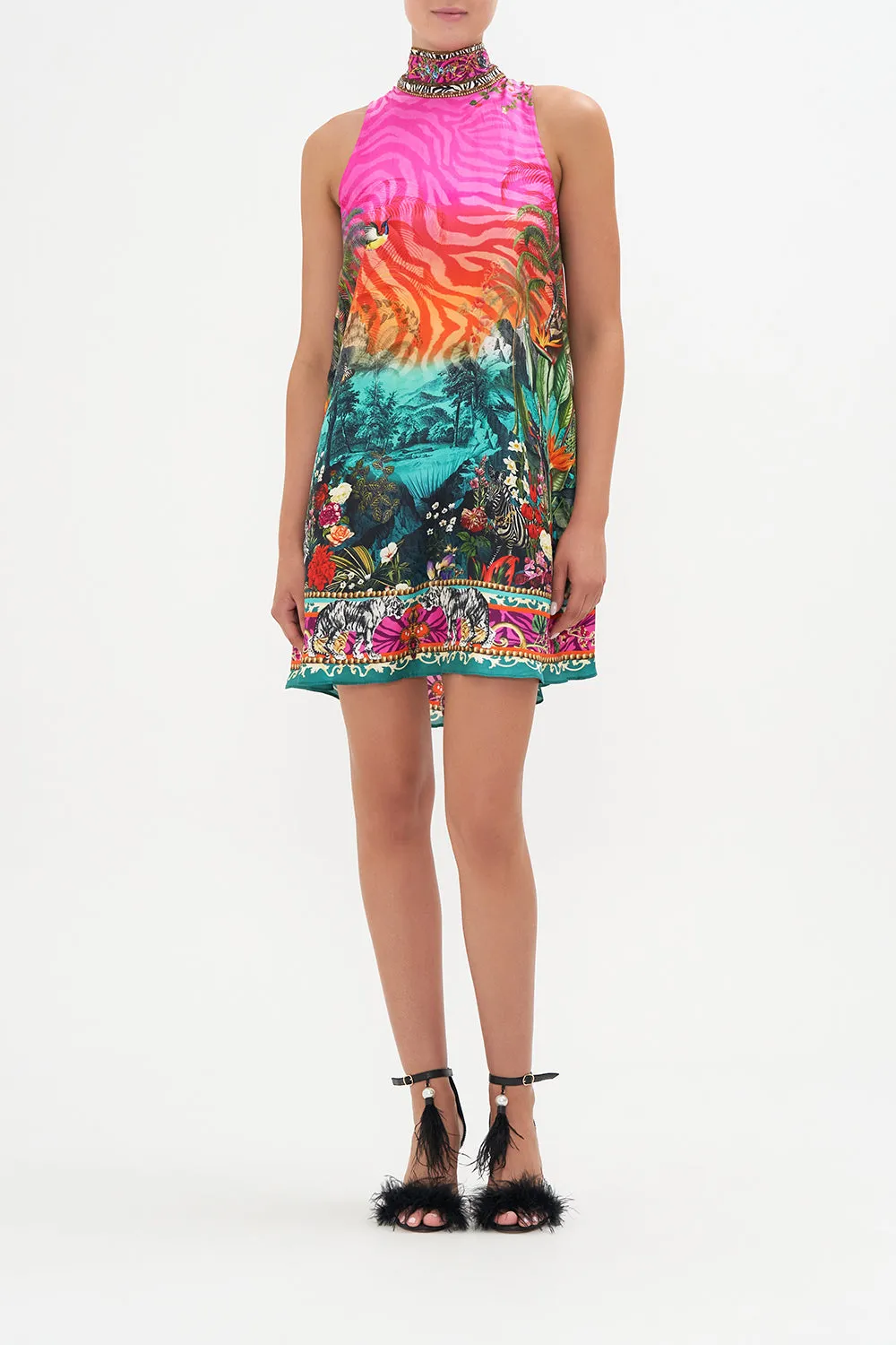 BACK NECK TIE SHORT DRESS UNTAMED RUNAWAY sold by Camilla