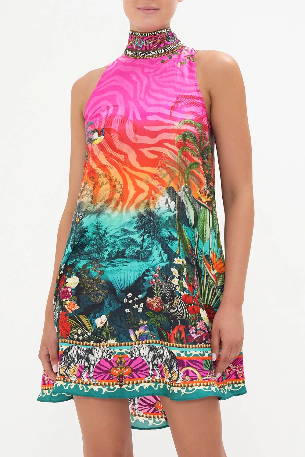 BACK NECK TIE SHORT DRESS UNTAMED RUNAWAY sold by Camilla product image thumbnail 5