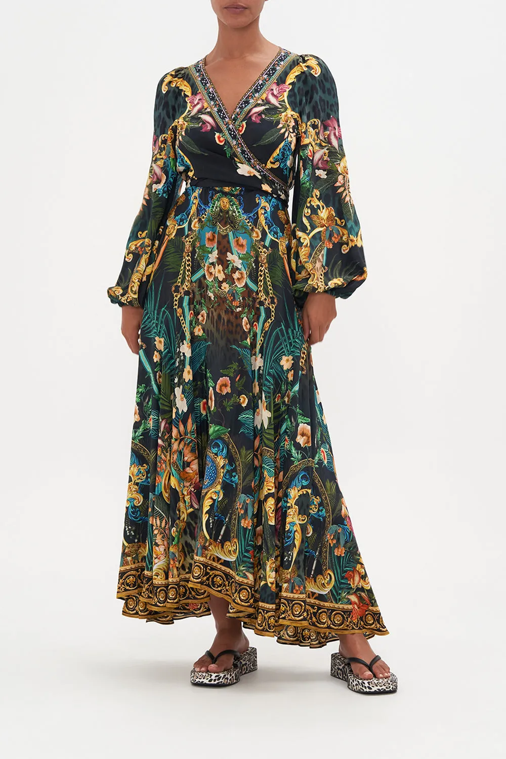 WRAP TIE DRESS WITH BLOUSON SLEEVE FEARLESS FELIS sold by Camilla