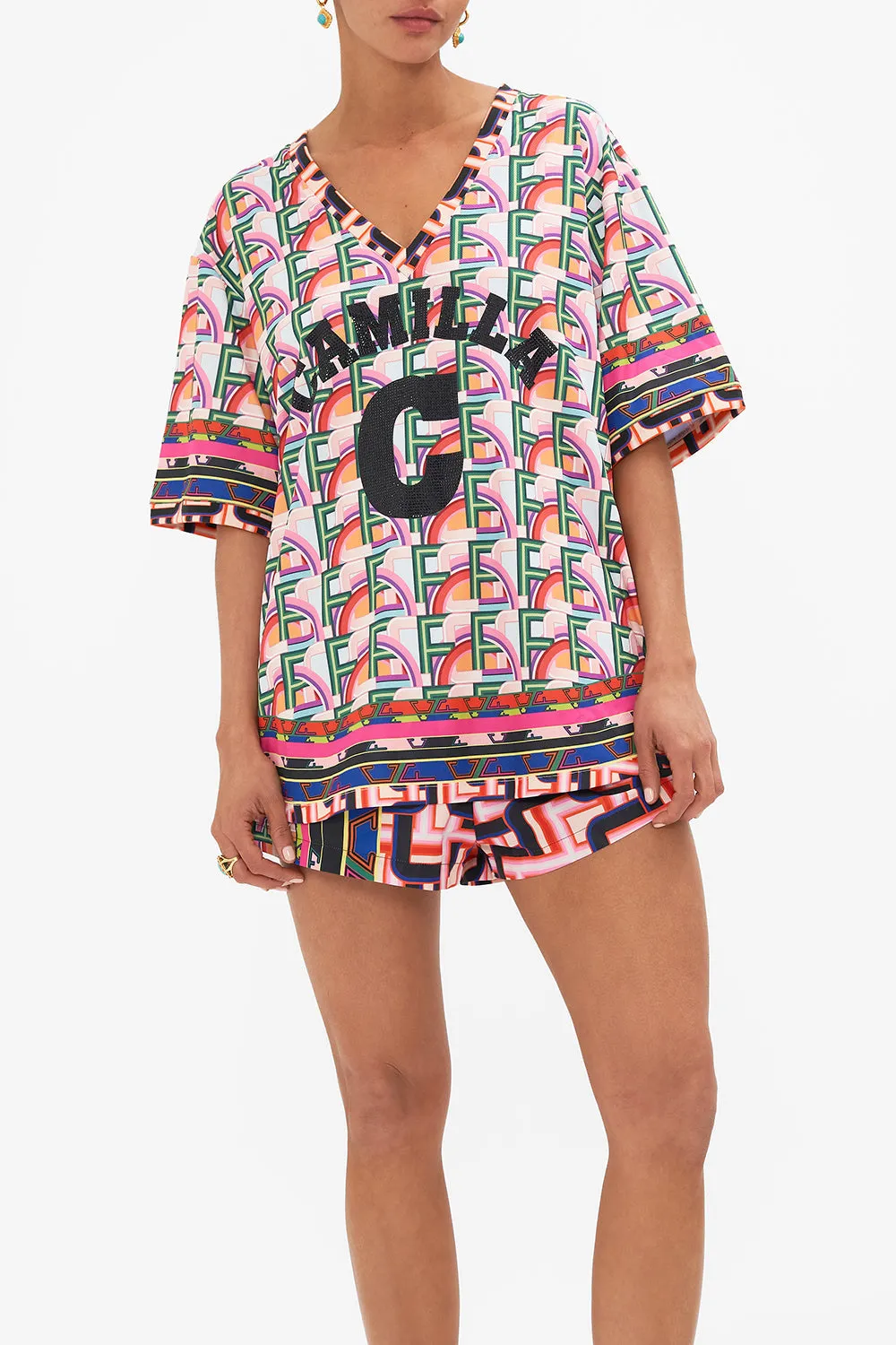 ACTIVE GRID IRON TEE WITH SIDE SPLITS CIAO BELLA sold by Camilla product image thumbnail 5