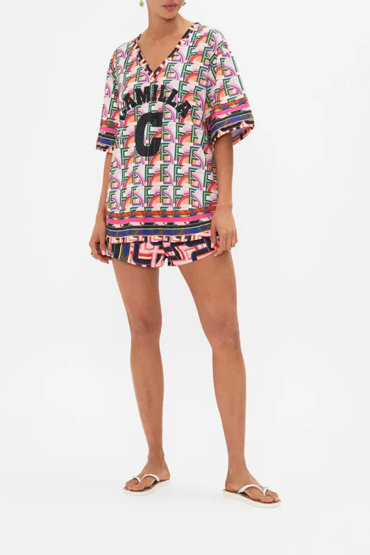 ACTIVE GRID IRON TEE WITH SIDE SPLITS CIAO BELLA sold by Camilla