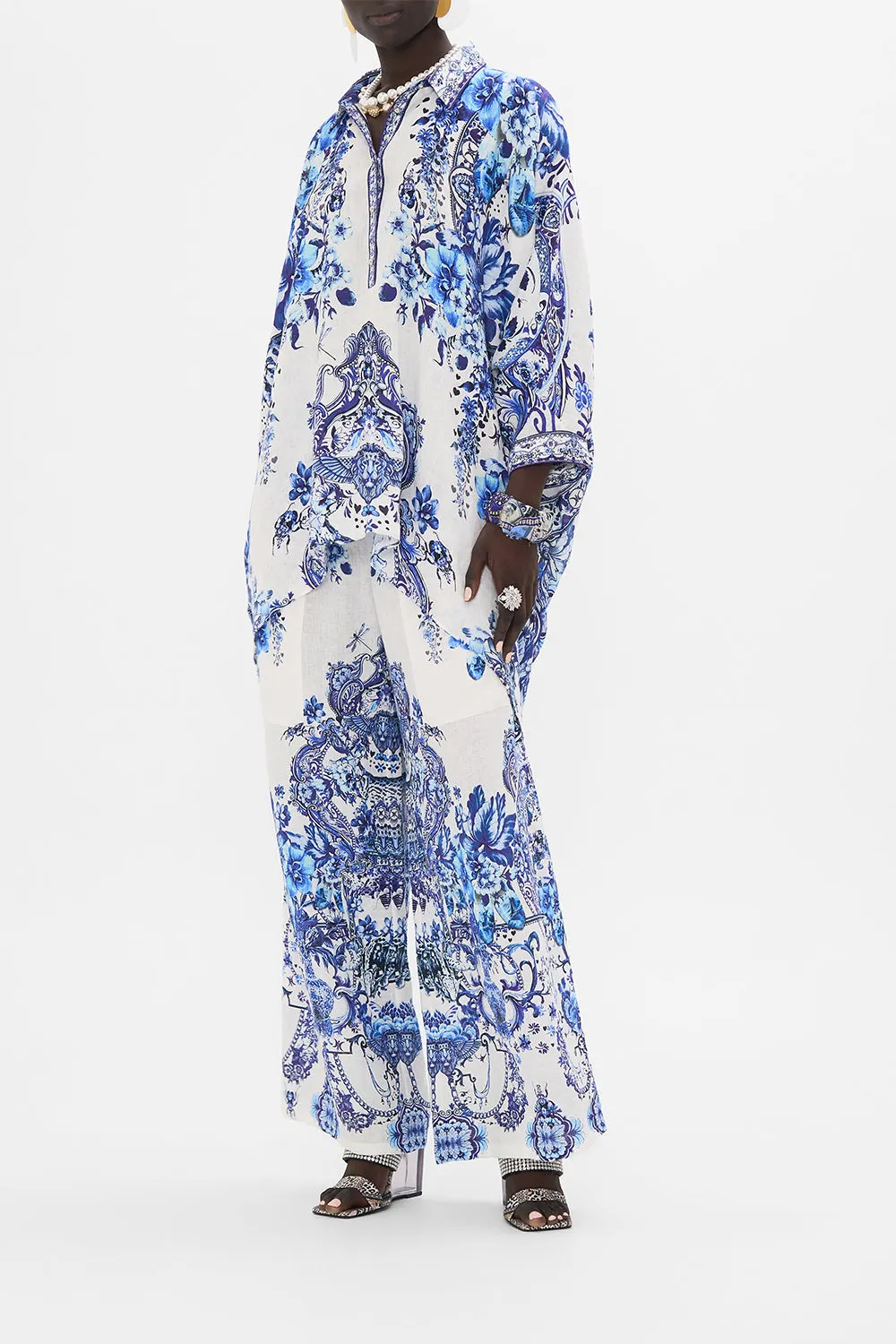 BUTTON UP TOP WITH DRAPED BACK GLAZE AND GRAZE sold by Camilla product image thumbnail 4