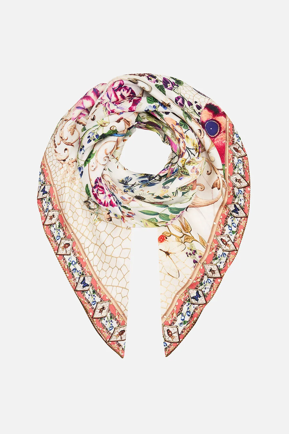 LARGE SQUARE SCARF QUEENS BEE HIVE sold by Camilla