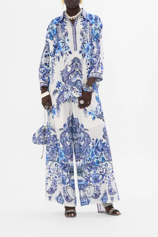 BUTTON UP TOP WITH DRAPED BACK GLAZE AND GRAZE sold by Camilla