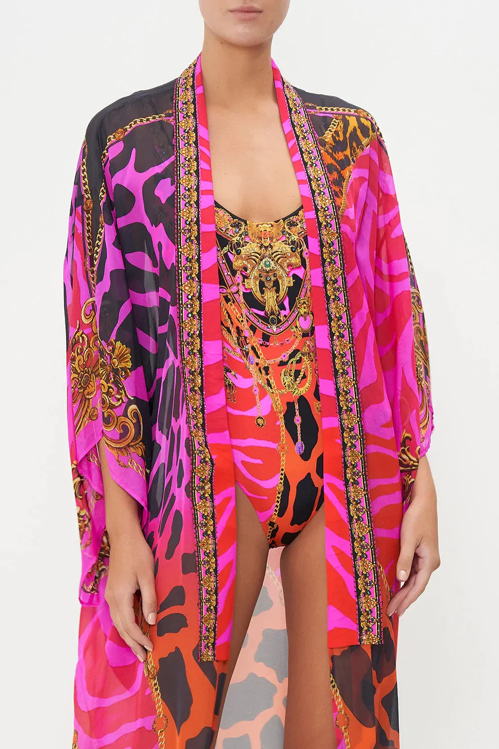 MID LENGTH KIMONO LAYER WITH COLLAR ALWAYS CHANGE YOUR SPOTS sold by Camilla product image thumbnail 5