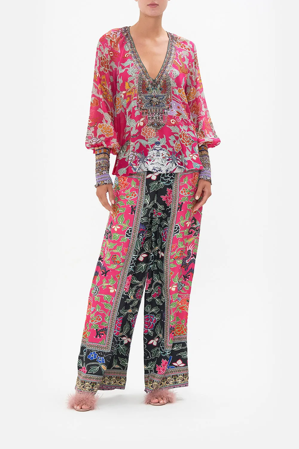 SHIRRED CUFF BLOUSE TASTE OF TWILIGHT sold by Camilla