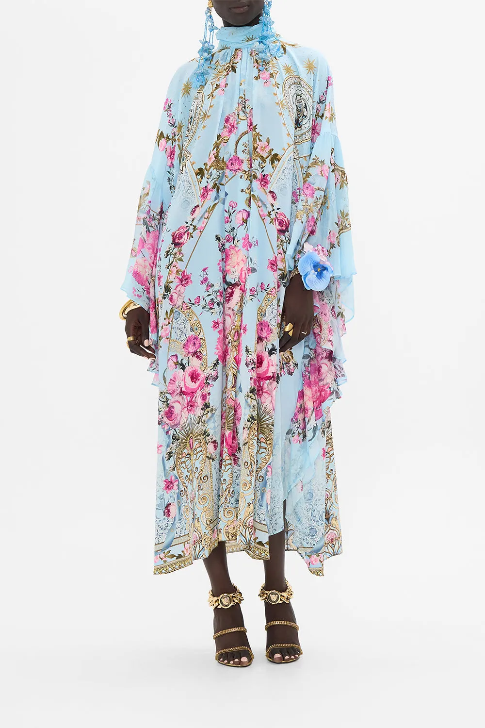 HIGH NECK RUFFLE KAFTAN DOWN THE GARDEN PATH sold by Camilla