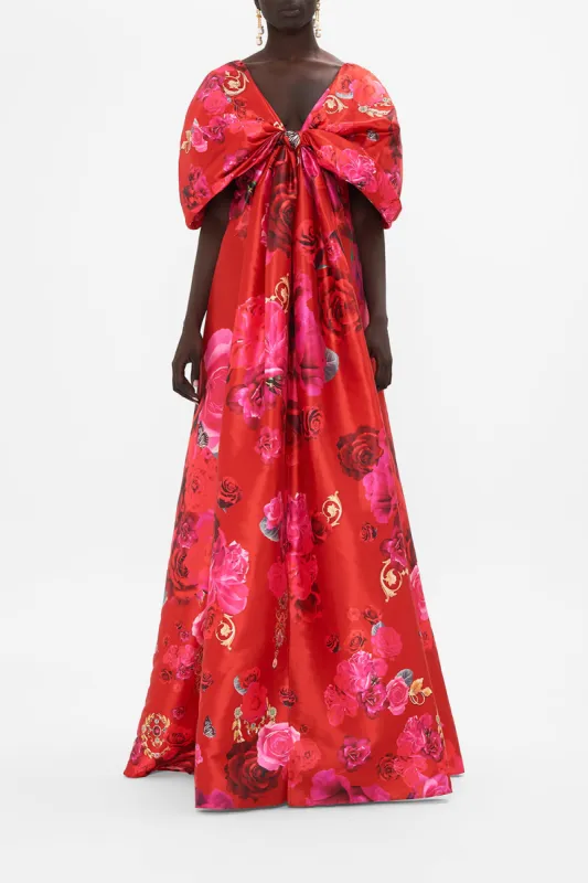 TAFFETA BOW MAXI DRESS ITALIAN ROSA sold by Camilla