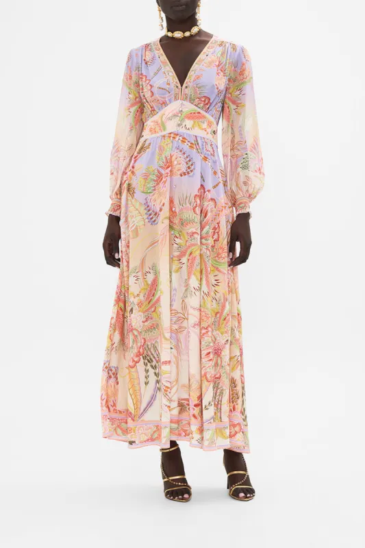 BUTTON DRESS WITH SHAPED WAISTBAND COSMIC TUSCAN sold by Camilla