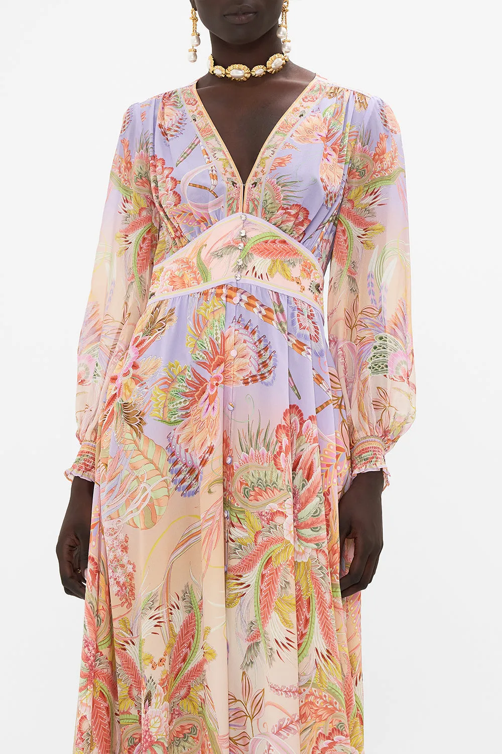 BUTTON DRESS WITH SHAPED WAISTBAND COSMIC TUSCAN sold by Camilla product image thumbnail 5