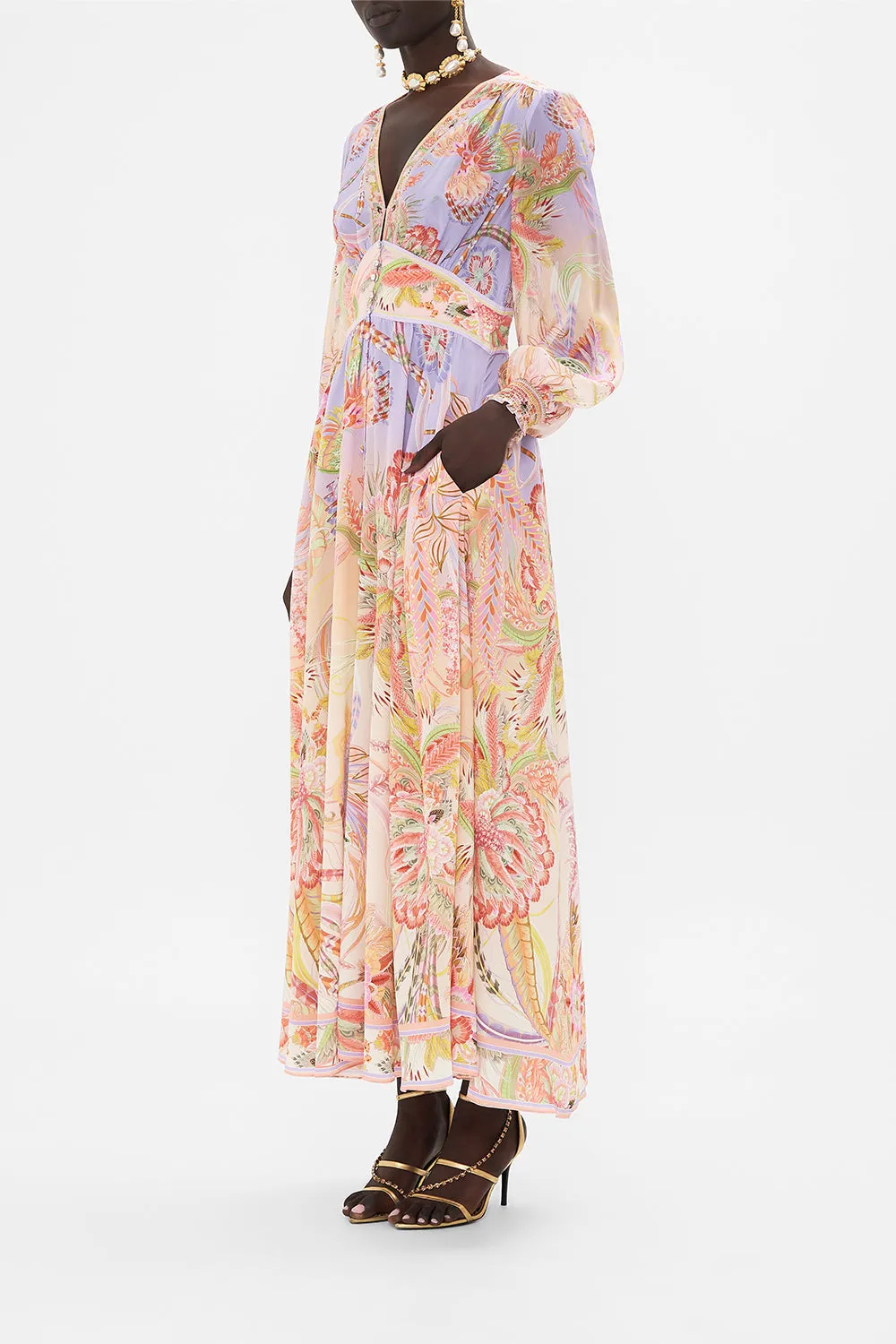 BUTTON DRESS WITH SHAPED WAISTBAND COSMIC TUSCAN sold by Camilla product image thumbnail 4