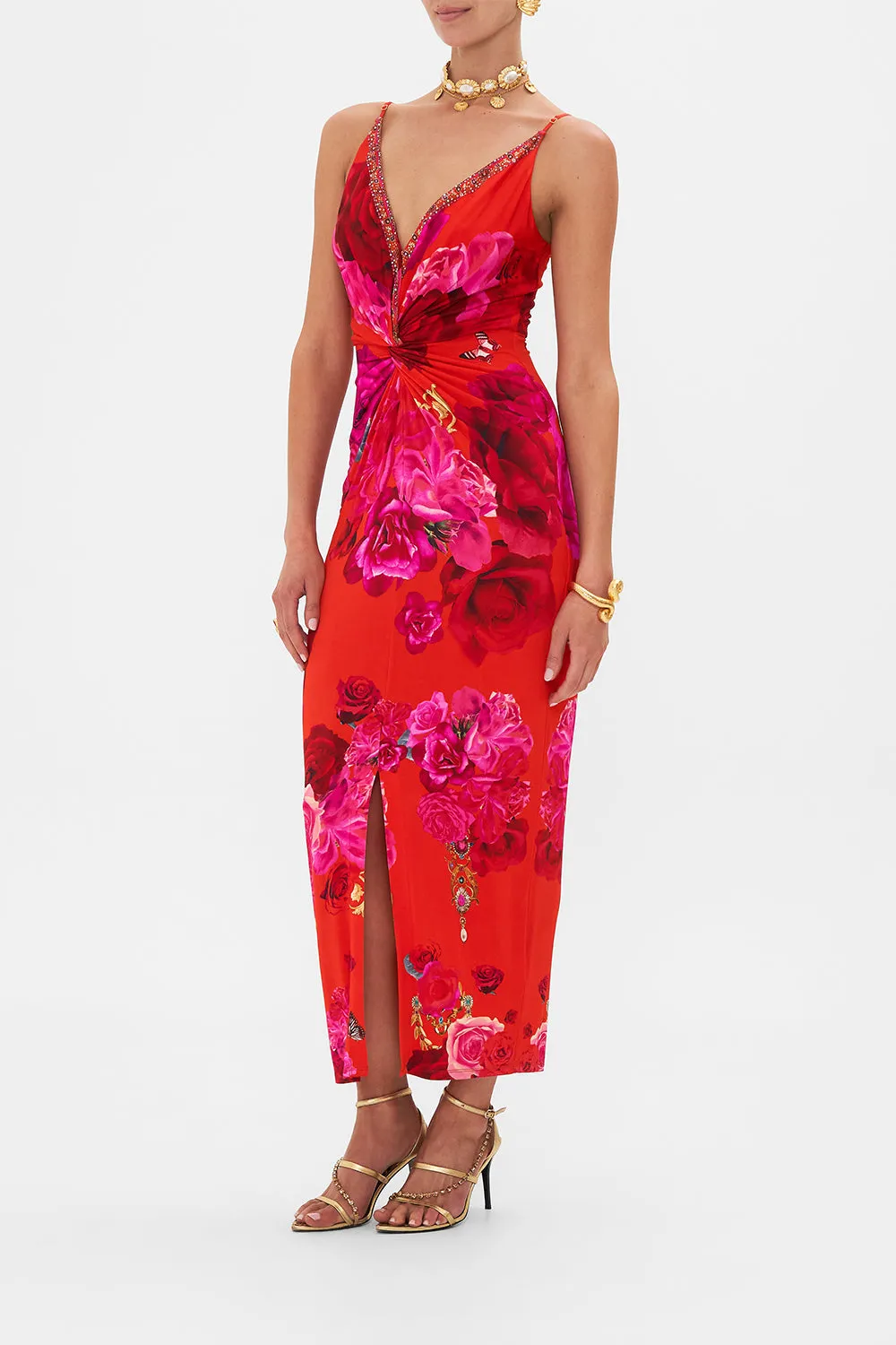 STRAPPY DRESS WITH TWIST FRONT ITALIAN ROSA sold by Camilla product image thumbnail 4