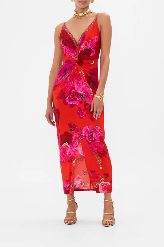 STRAPPY DRESS WITH TWIST FRONT ITALIAN ROSA sold by Camilla