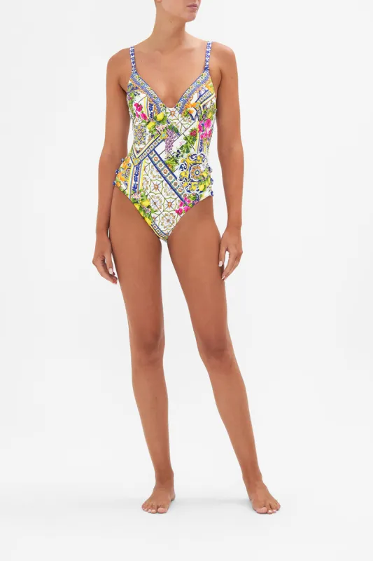 UNDERWIRE ONE PIECE WITH BUTTON DETAIL AMALFI AMORE sold by Camilla