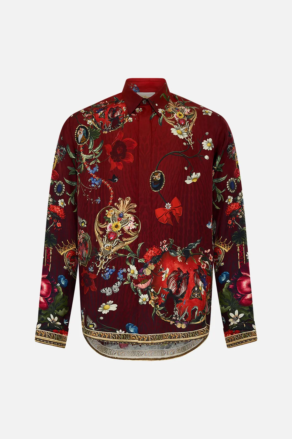 LONG SLEEVE HIDDEN PLACKET SHIRT JUST ONE BITE SNOW WHITE sold by Camilla product image thumbnail 3