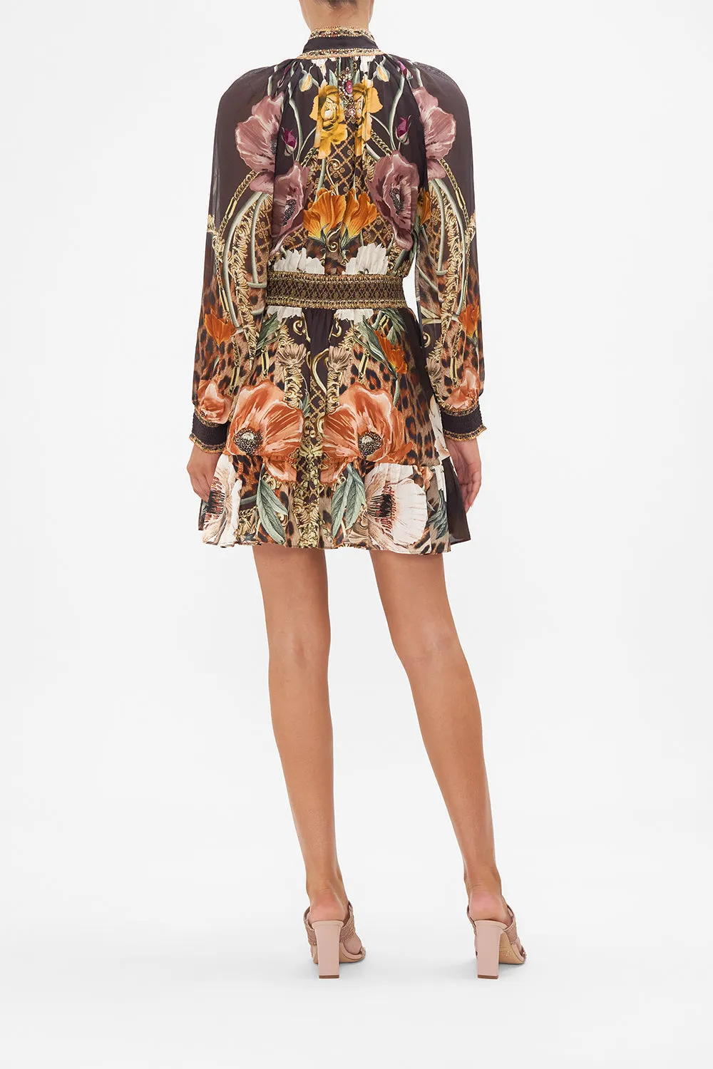 SHIRRED WAIST HIGH NECK MINI DRESS WAVE YOUR WAND sold by Camilla product image thumbnail 3