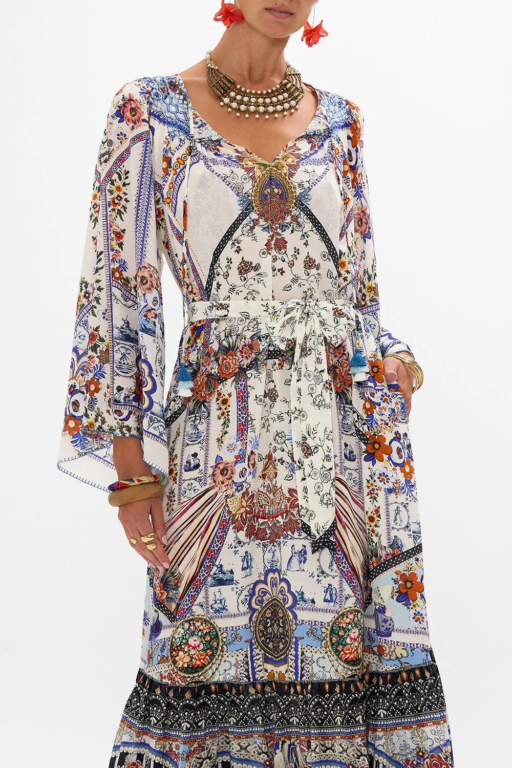 SMOCKED RAGLAN SLEEVE DRESS MY FOLK ART HEART sold by Camilla product image thumbnail 5