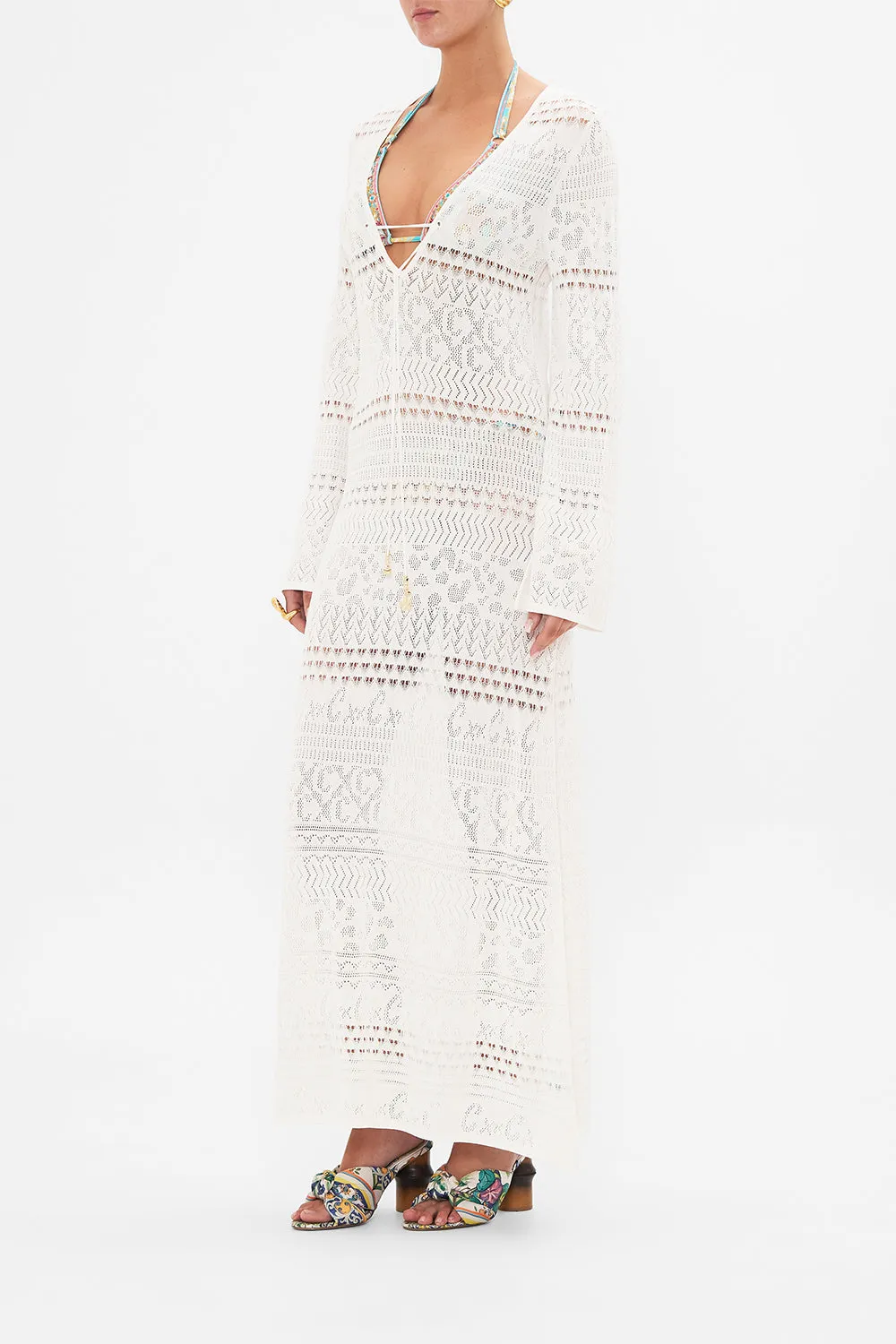 LACE FRONT POINTELLE KNIT DRESS SEA CHARM sold by Camilla product image thumbnail 4