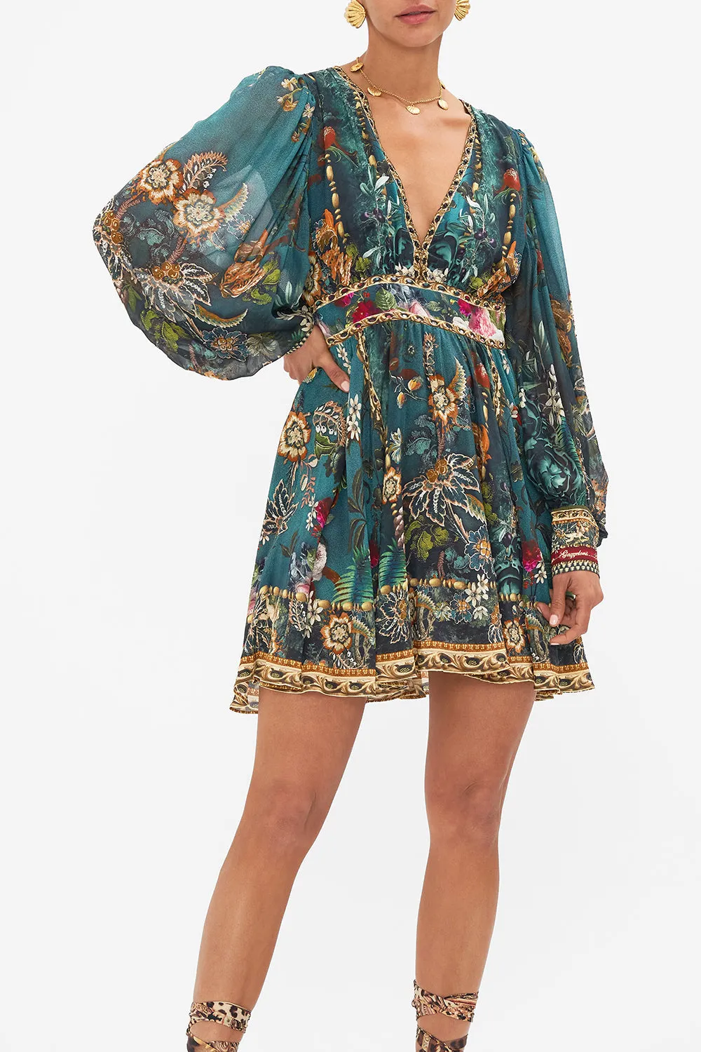 SHORT DRESS WITH BLOUSON SLEEVE VERDIS WORLD sold by Camilla product image thumbnail 5