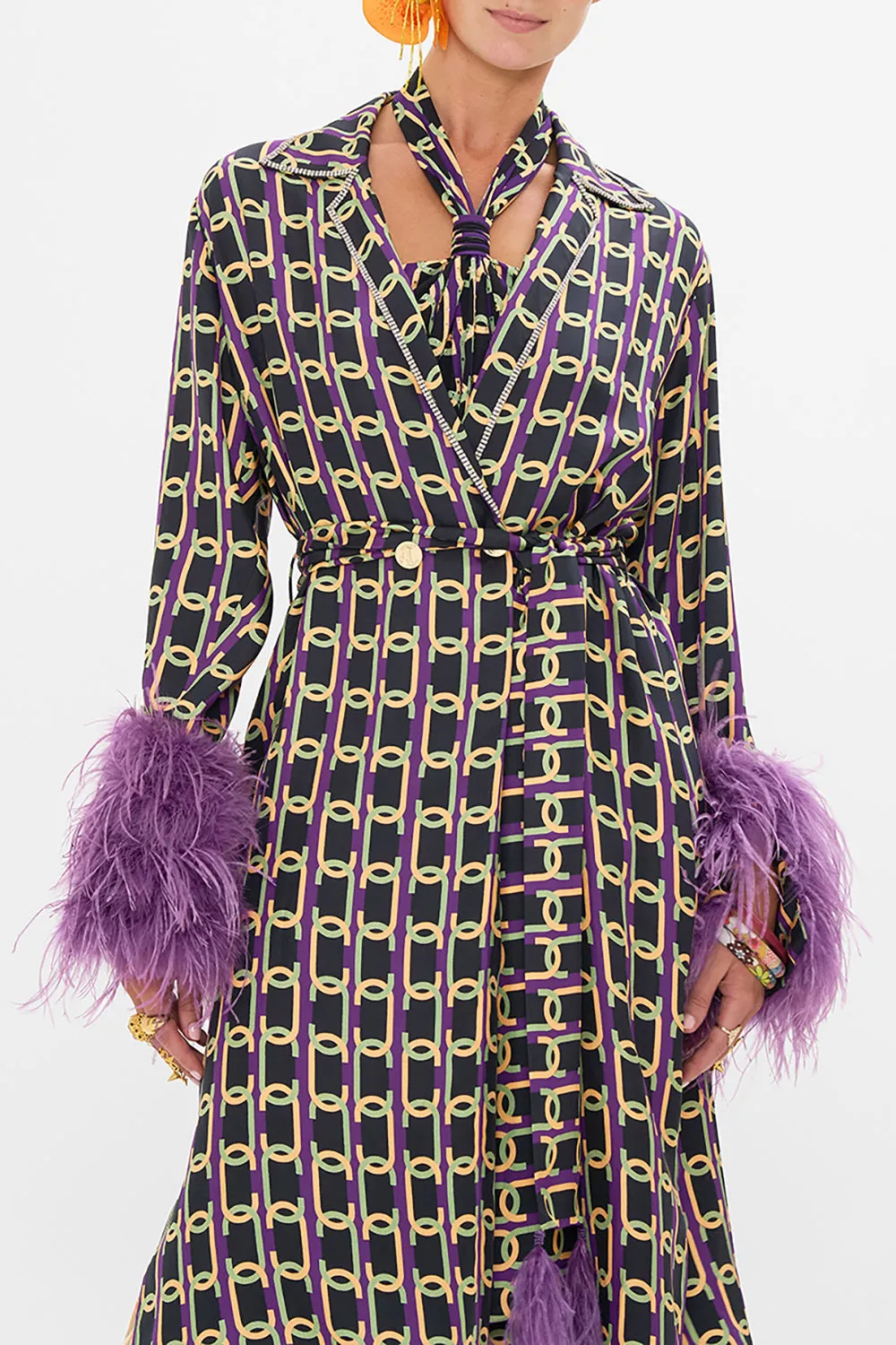 SPLIT CUFF SOFT COAT WITH FEATHERS FILM DIVA sold by Camilla product image thumbnail 5