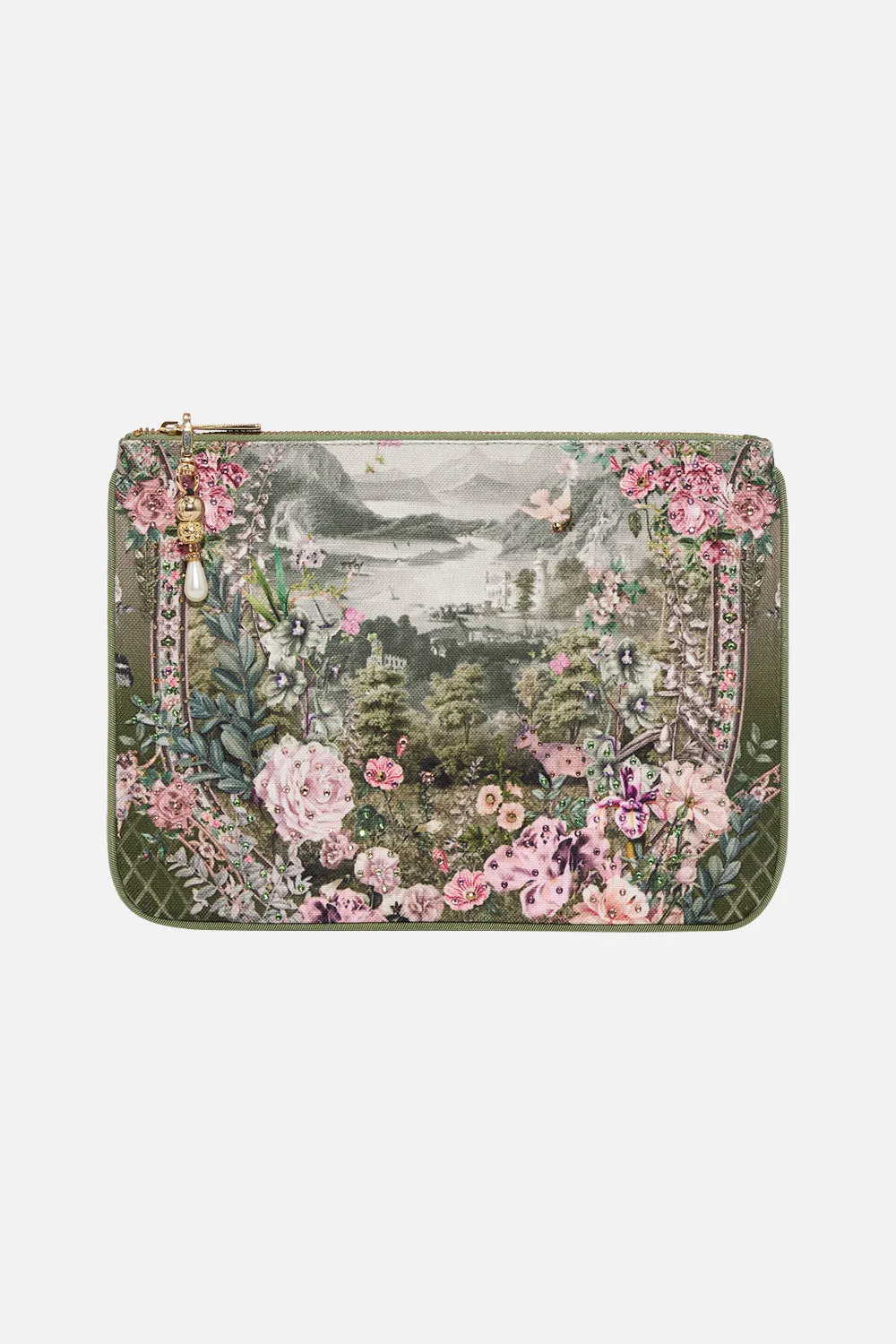 SMALL CANVAS CLUTCH GARDEN OF GOOD FORTUNE sold by Camilla