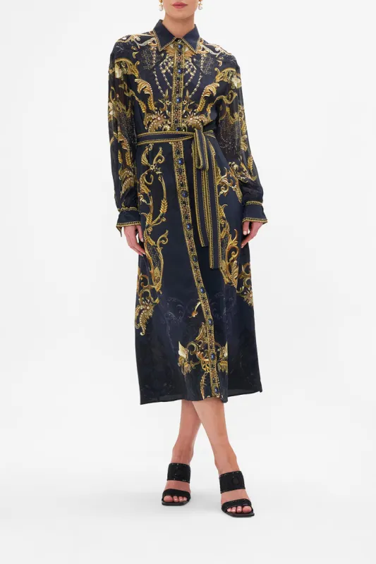 BUTTON DOWN BLOUSON SLEEVE DRESS MOONLIGHT MELODIES sold by Camilla